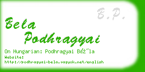 bela podhragyai business card